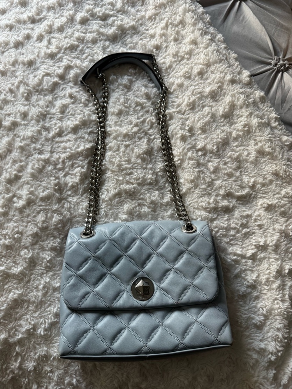 Kate Spade Quilted Chain Shoulder Bag in Light Blue